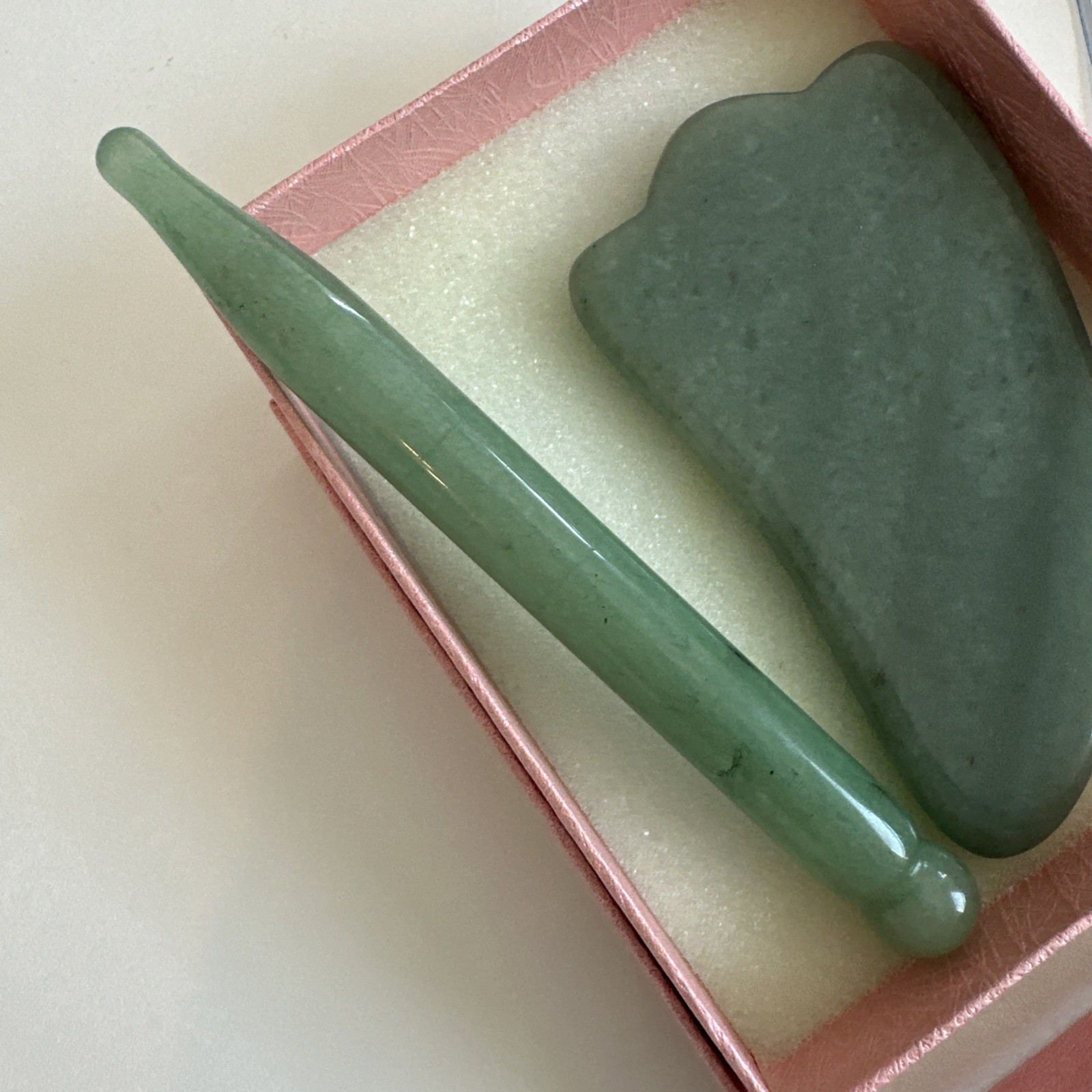 5pc Gua Sha Set Natural Jade Rose Quartz Black Obsidian Brown Agate Massage Tool