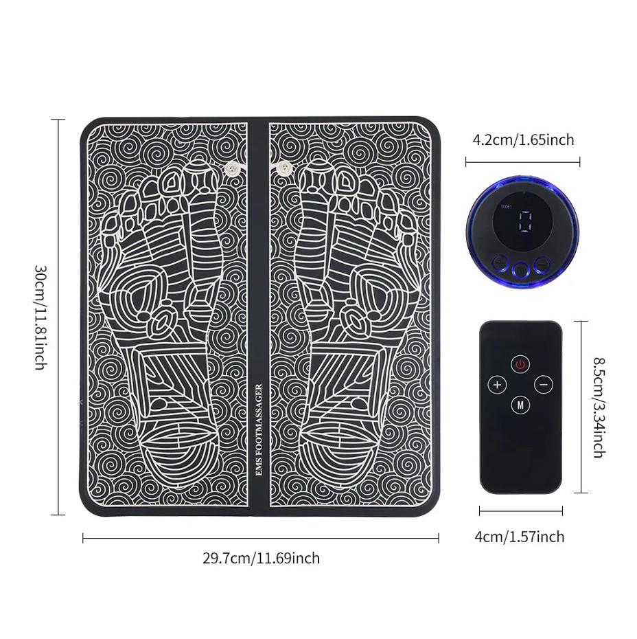 EMS Foot Massager for Relaxation -Foldable USB-charging Feet Massage Mat-8 Modes