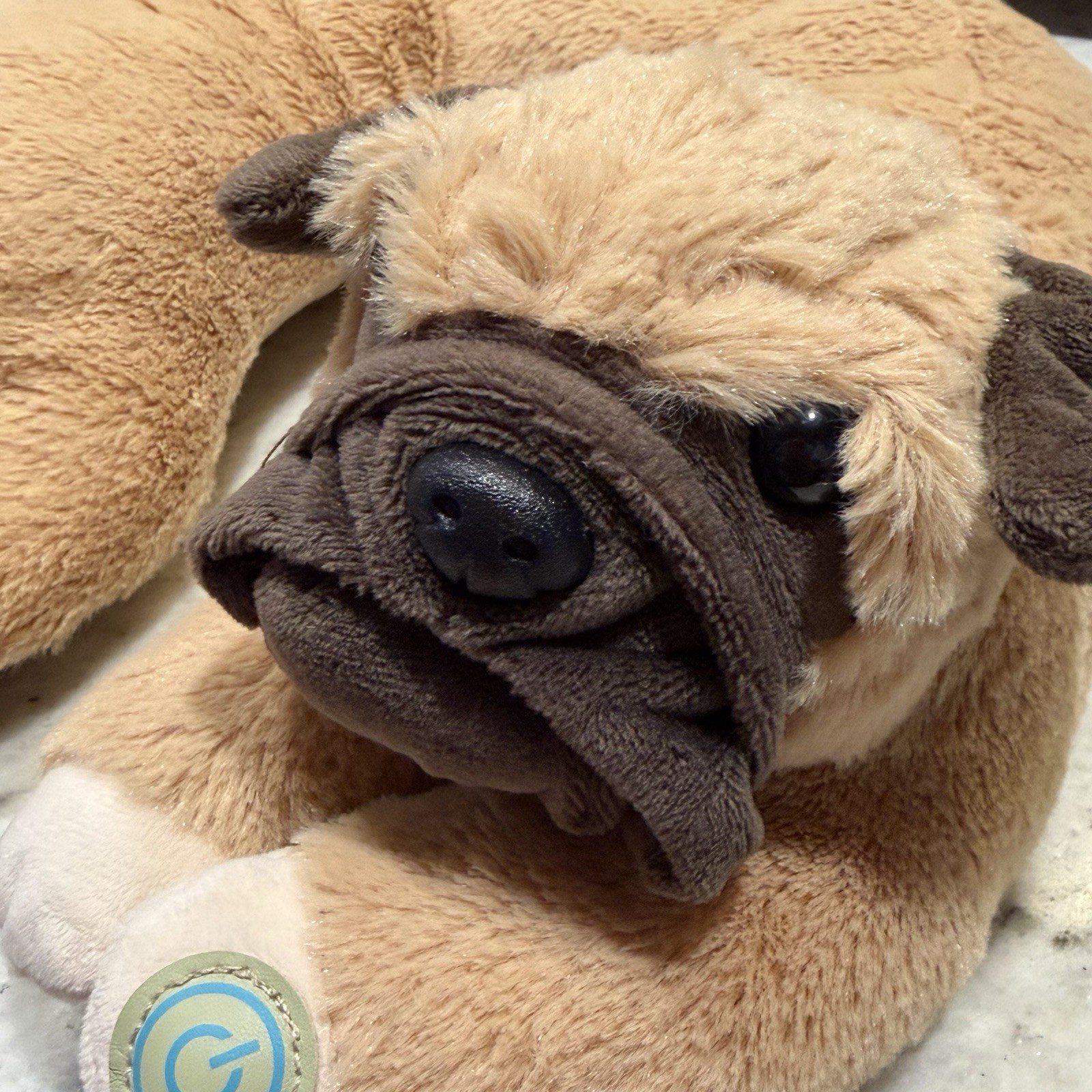 Health Touch Neck Massager Vibration Stuffed Dog Pug Vibrating Neck Pillow Works