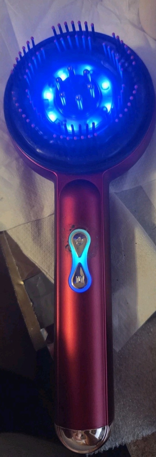 Handheld Vibrating Scalp & Head Massager w/ LED Light And Oil/Hair Serum Port