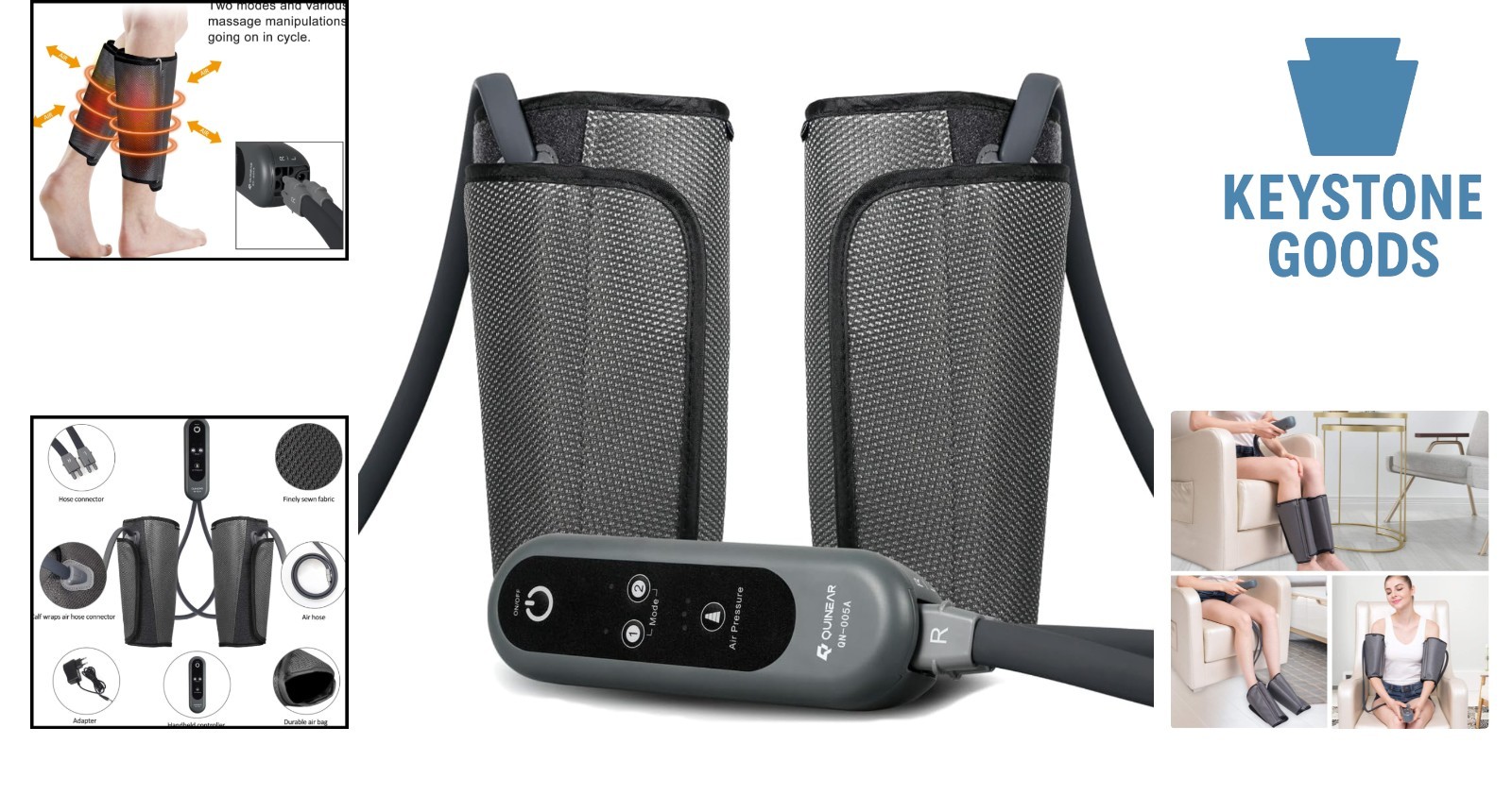 Air Compression Leg Massager for Circulation & Pain Relief
