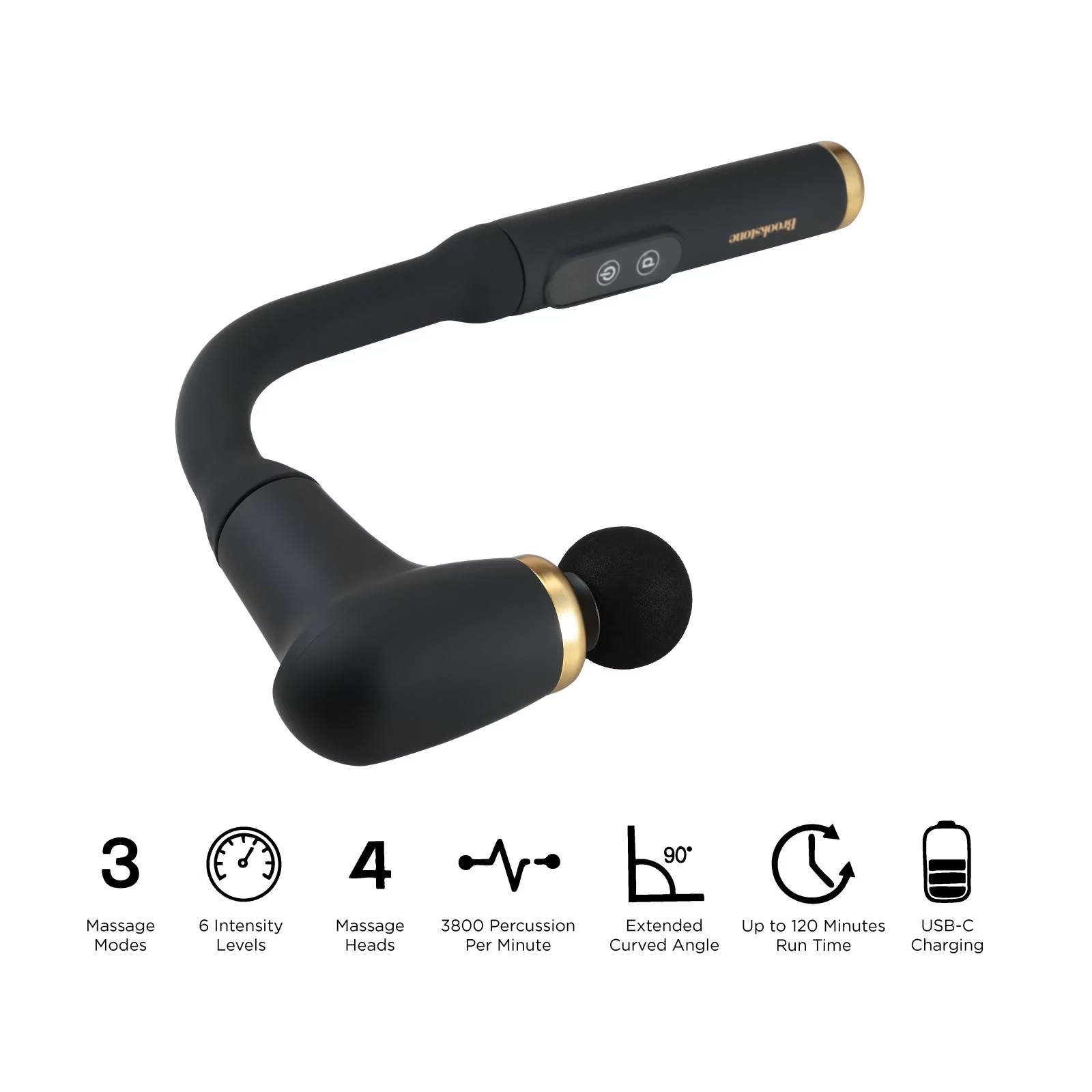 Brookstone BK1402-NOC Reach Pulse Pro Percussion Massage Wand