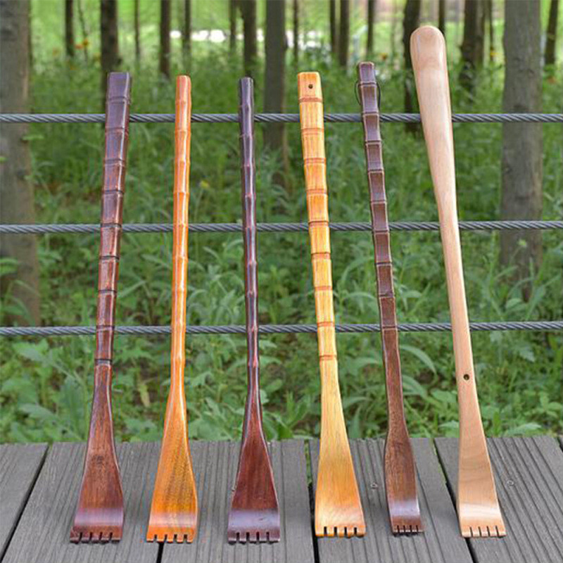 1pc Bamboo Wooden Self Massager Itch Therapeutic Back Scratcher Massage