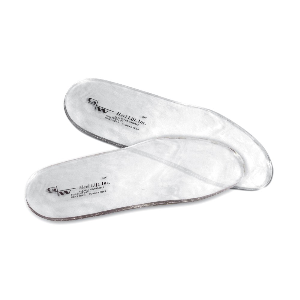 CLEARLY ADJUSTABLE FULL FOOT HEEL LIFT, RIGHT, WOMENS 10, MEN 8, EACH
