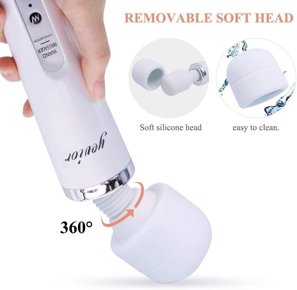 Corded Electric Handheld Massager White 10 Pulsation Settings for Recovery