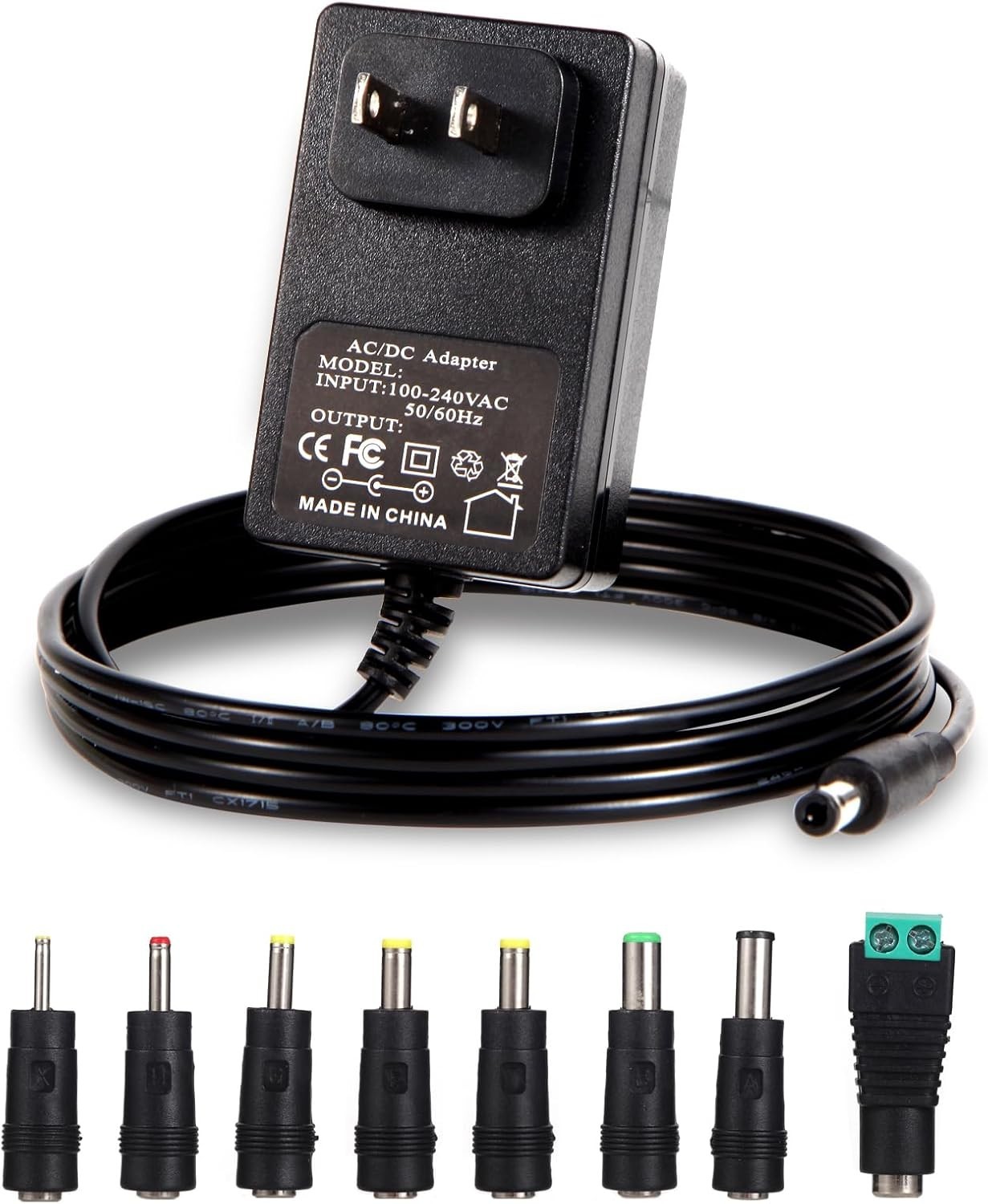 AC DC Adapter Charger – 16.8V 1A with 8 Interchangeable Tips