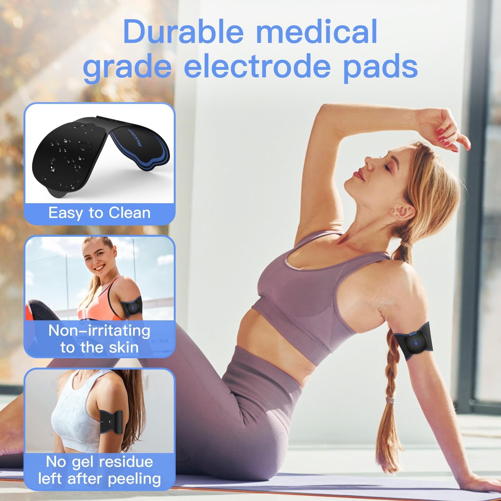 Wireless TENS Unit Electrodes 8-Pack – Reusable, Latex-Free Pads for Pain Relief