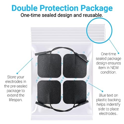 iReliev Electrode Value Pack TENS & EMS Pads (40) 2″ X 2″ Re-Usable, Premium