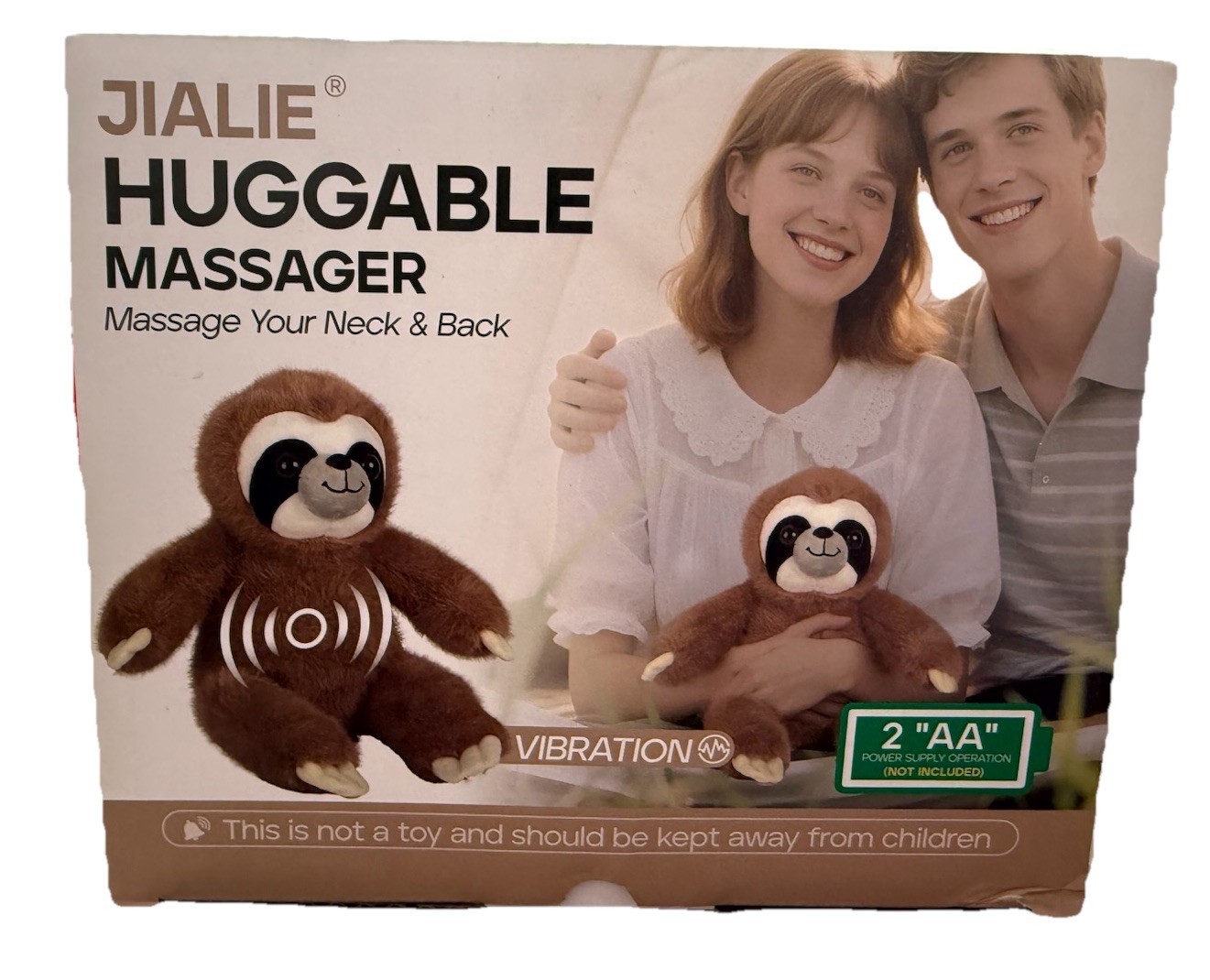 Sloth Plush Vibrating Neck Massager Stress Tension Muscle Relax Sensory Toy Gift