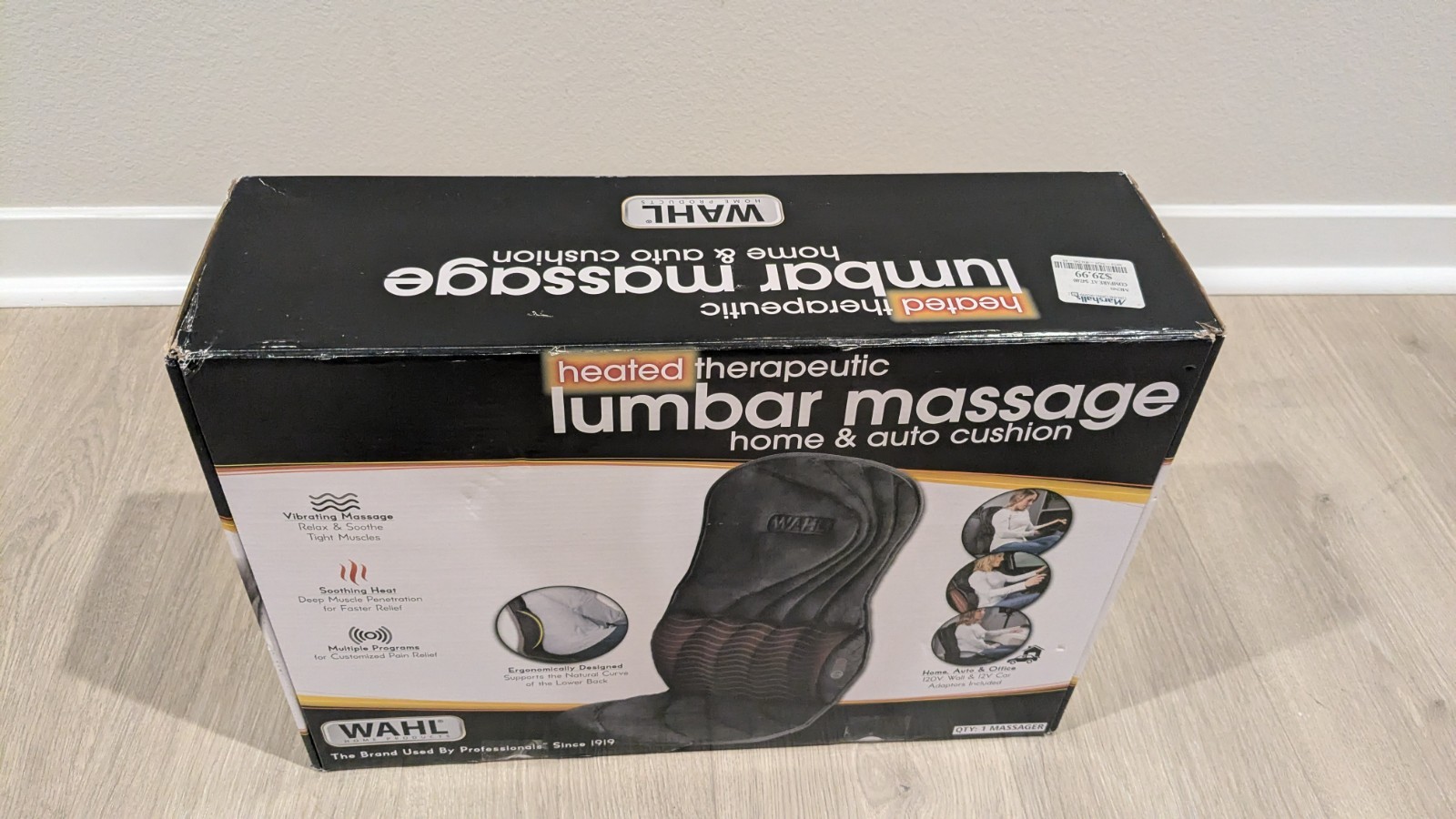 Wahl Heated Therapeutic Lumbar Massage Home & Auto Cushion New Unopened Box