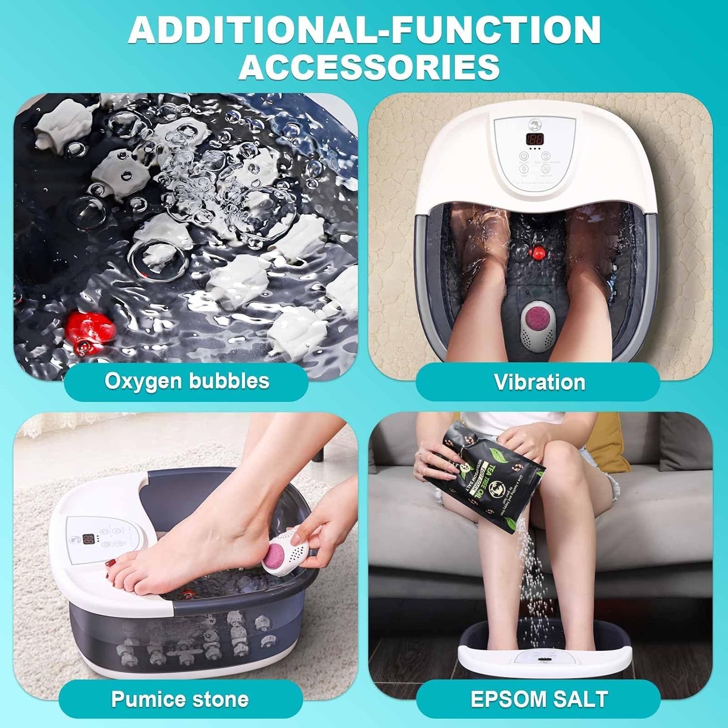 Portable Foot Soaking Tub with Heat & 22 Roller Massagers – Ideal Gift Choice