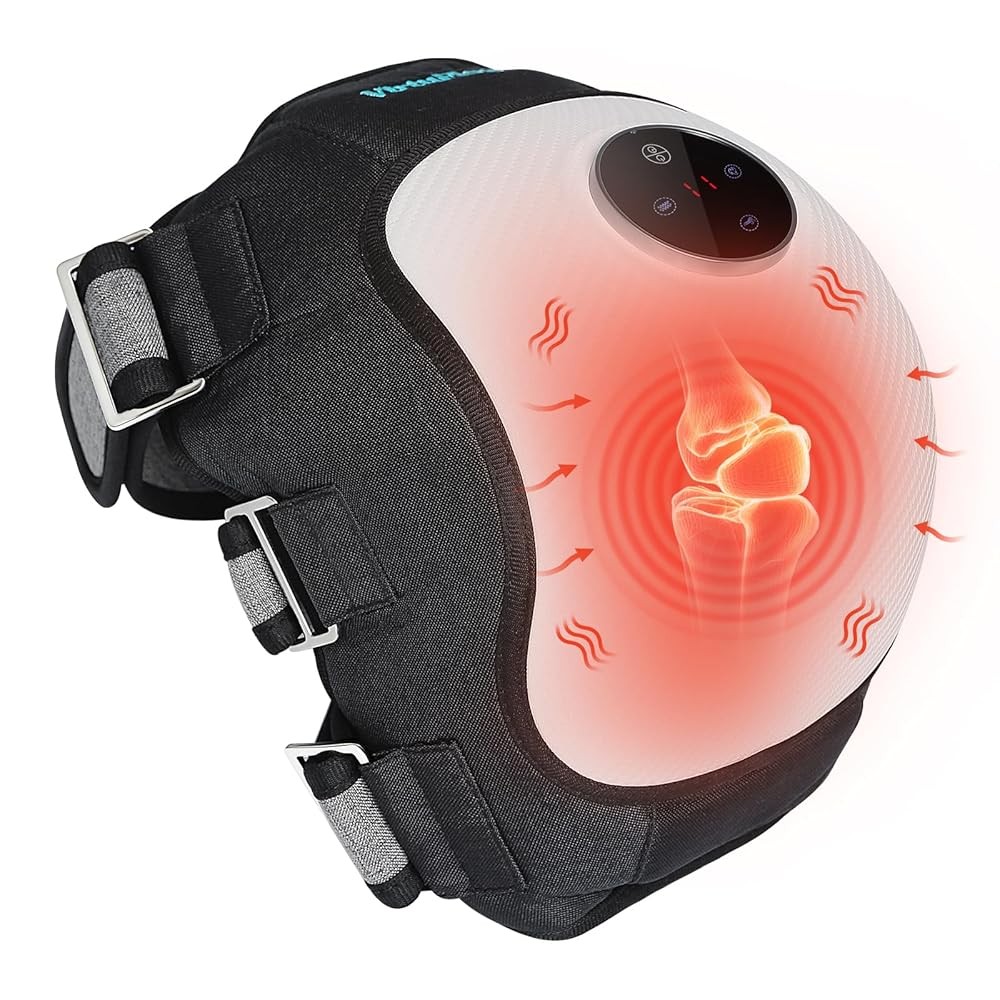 Electric Knee Massager with Heat,5000mAh Battery, Portable Cordless, Adjustable