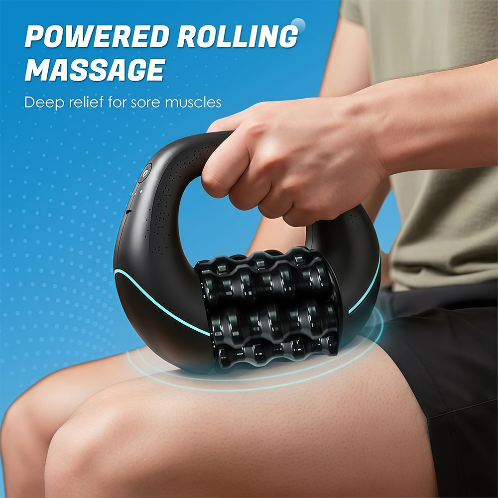 Electric Handheld Rolling Percussive Massager USB Body Deep Tissue Muscle Roller