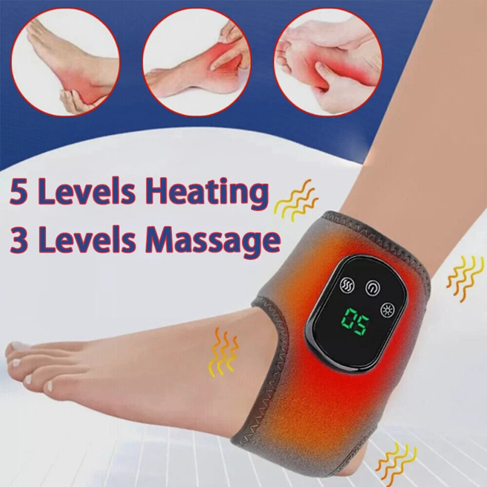 Electric Foot Ankle Massage Heated Foot Compress Vibration Relaxation Brace Belt