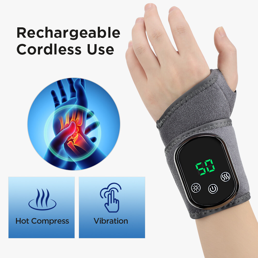 Wrist/Foot and Ankle Massager Brace for Pain Relief Heating Vibration Therapy