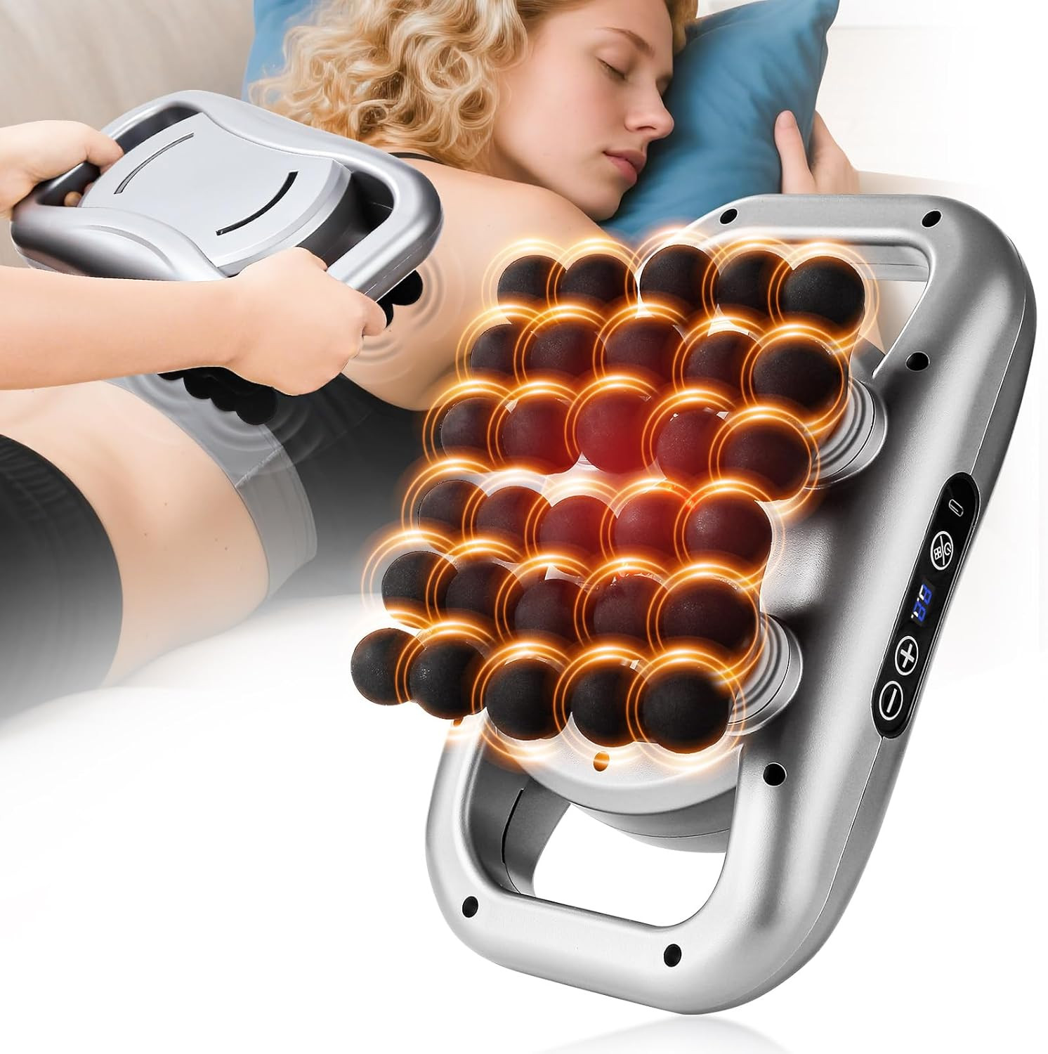30 Head Massage Gun Deep Tissue Portable 9 Levels 9 Modes Massager full body