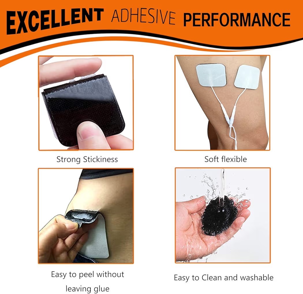 Premium TENS Electrodes 2×2 Square Replacement Patches Reusable 20 Pieces