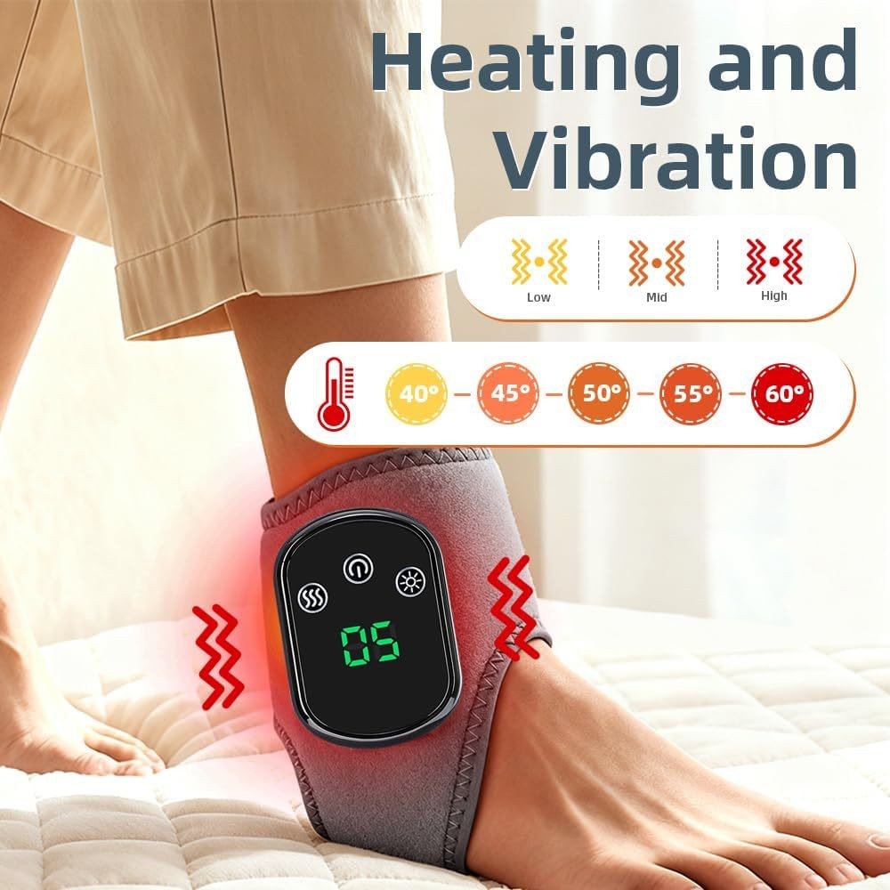 Cordless Foot Ankle Massager Wrist Hand Brace Heating Vibration for Pain Relief