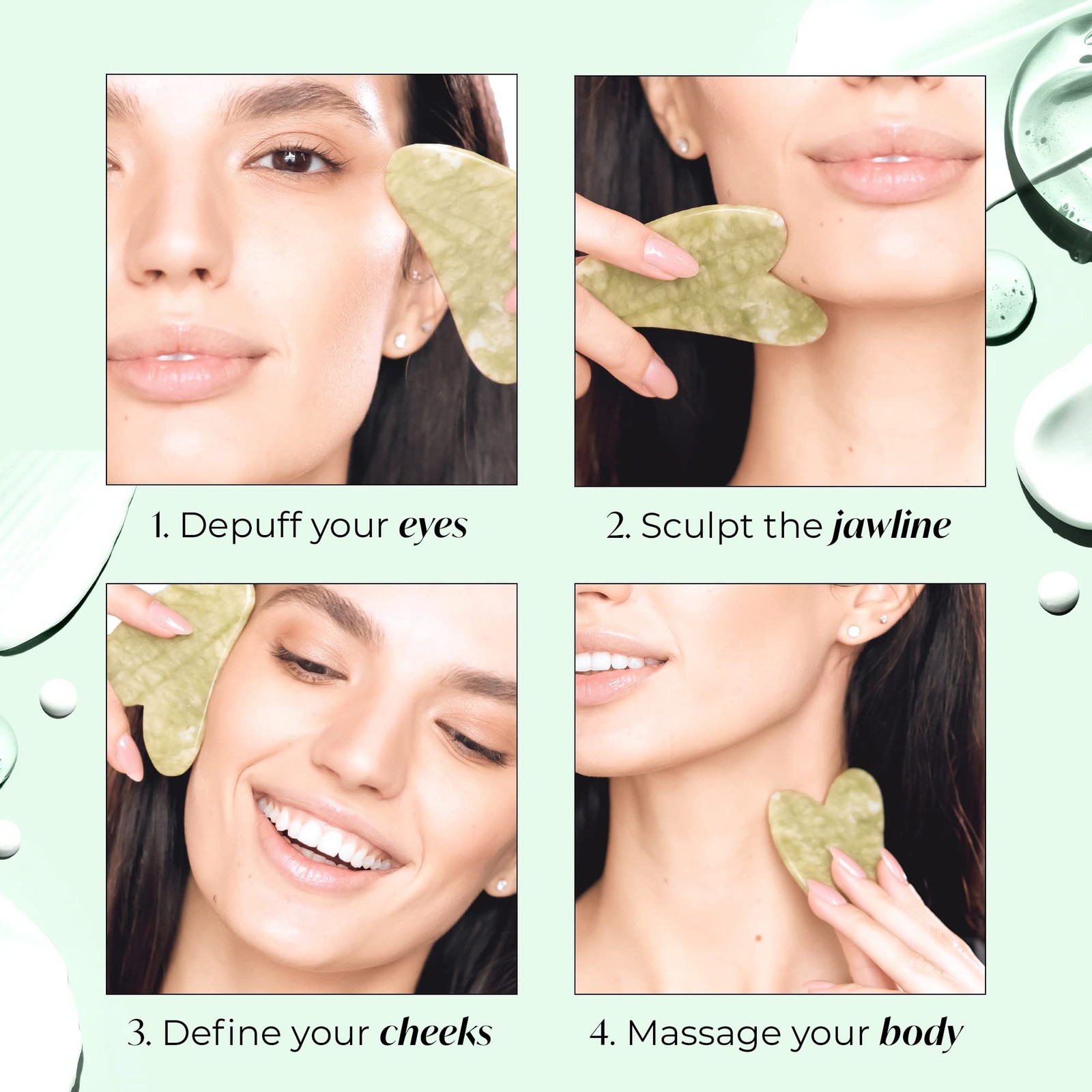 PLANTIFIQUE Gua Sha Facial Tools Gifts Massage Tool Jawline Sculptor Face