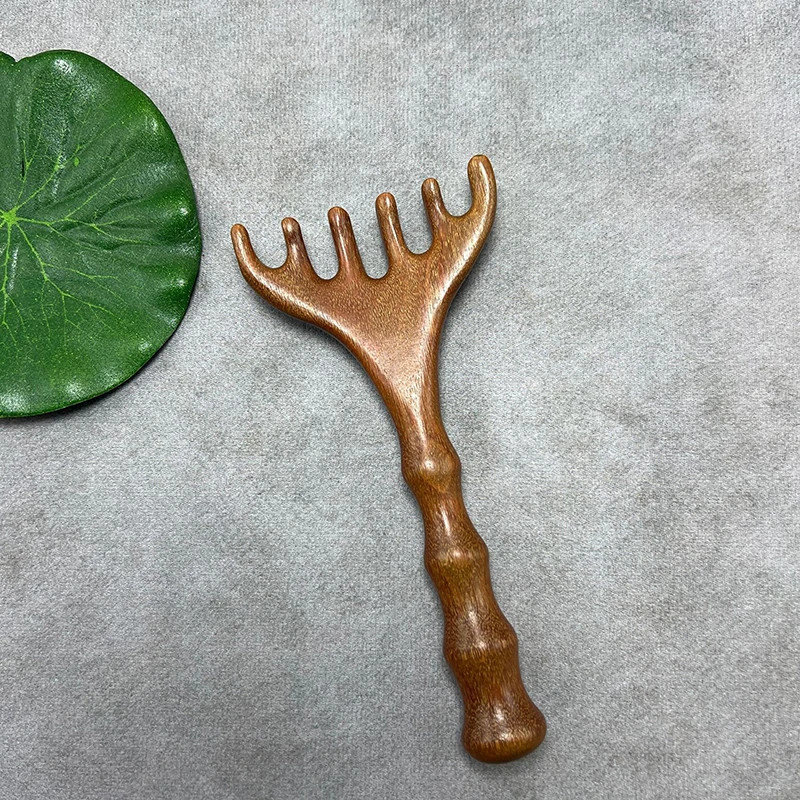 Massage Comb Sandalwood Body Meridian Deer Antlers Wide Tooth Acupuncture Help