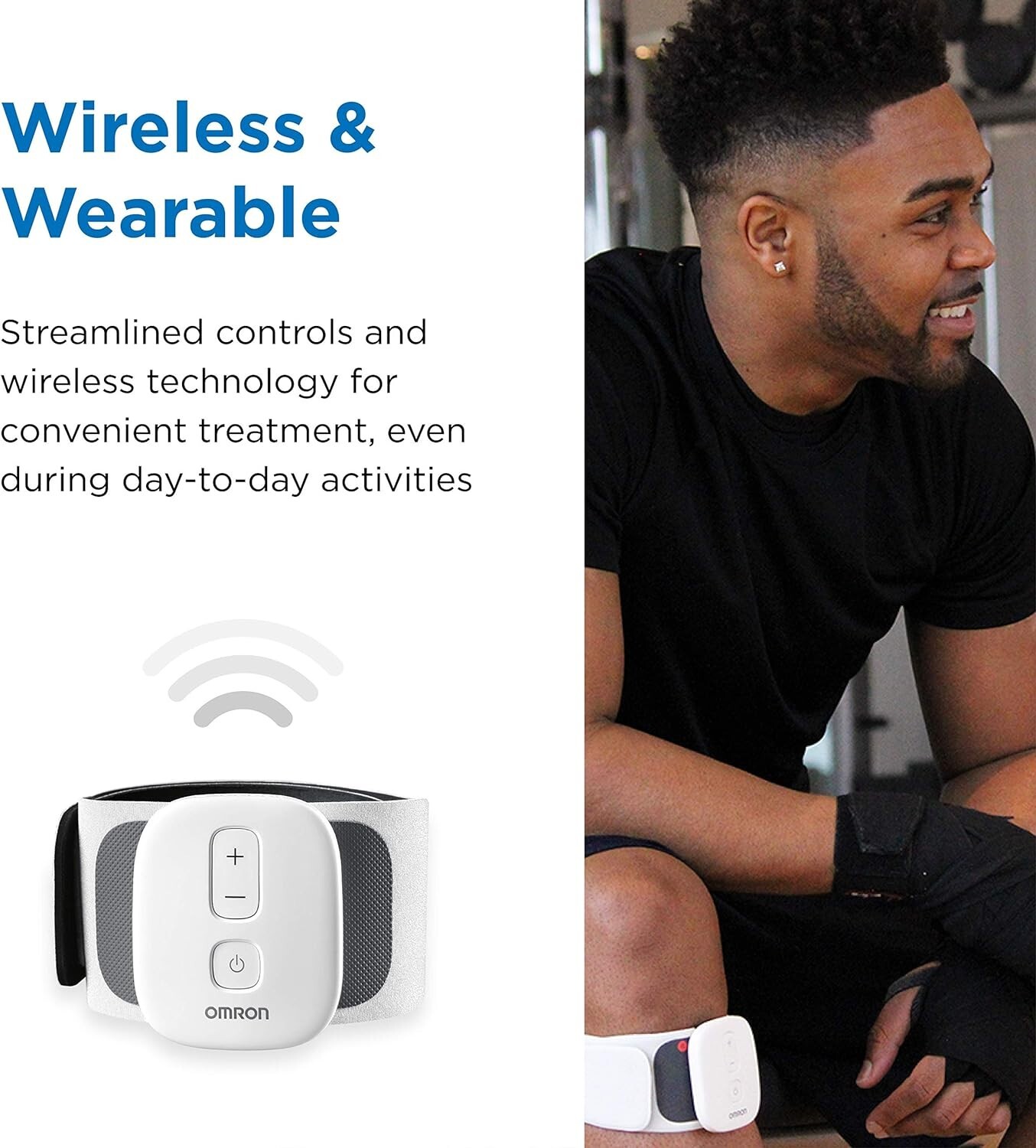 NEW! Omron Focus TENS Therapy for Knee Unit Wireless Muscle Stimulator Medium