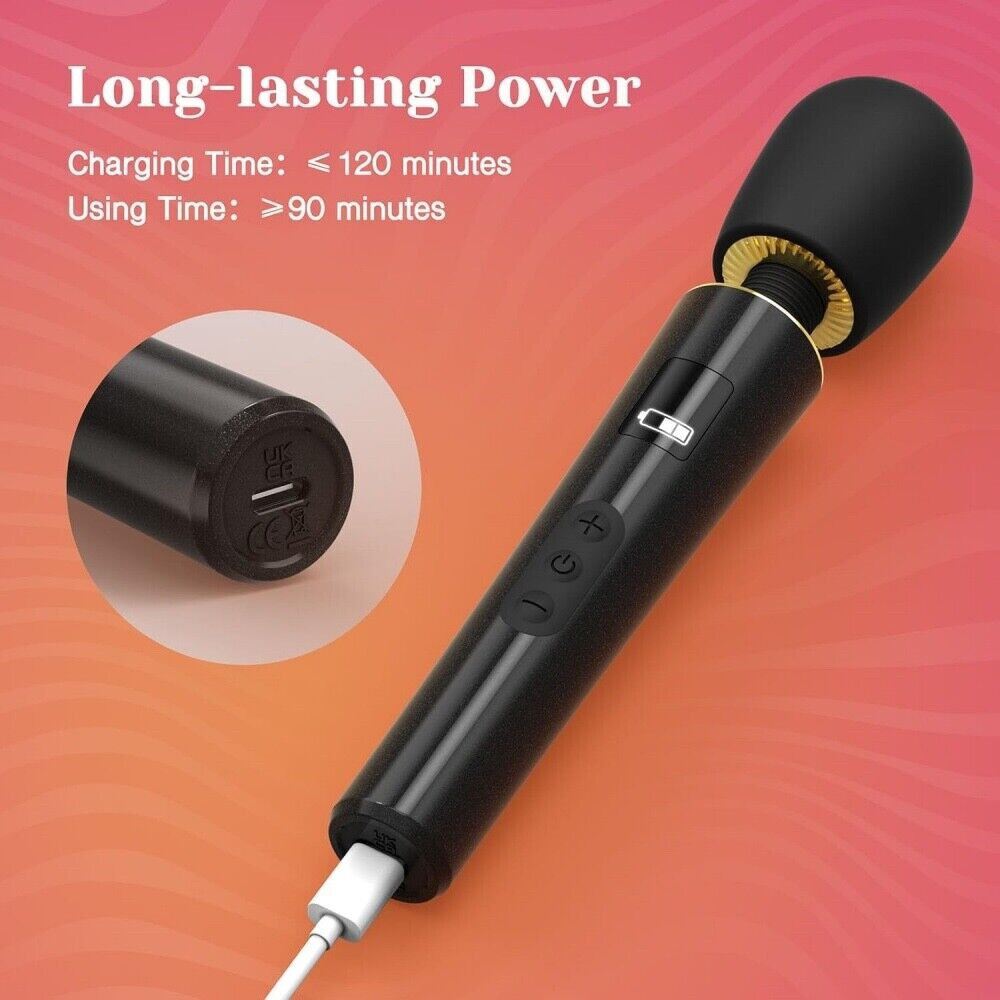 9 Speed Rechargeable Massage Wand LED Display 8000 RPM for Full Body Pain Relief