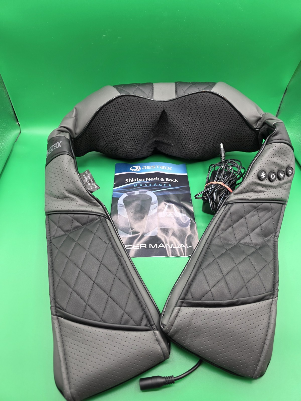 Resteck Shiatsu Massager for Neck and Back with Heat Adjustable Levels With Case