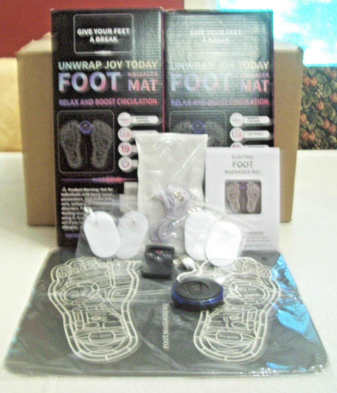Two Brand New Reflexology Foot Massager Mats with LED Display, NIB