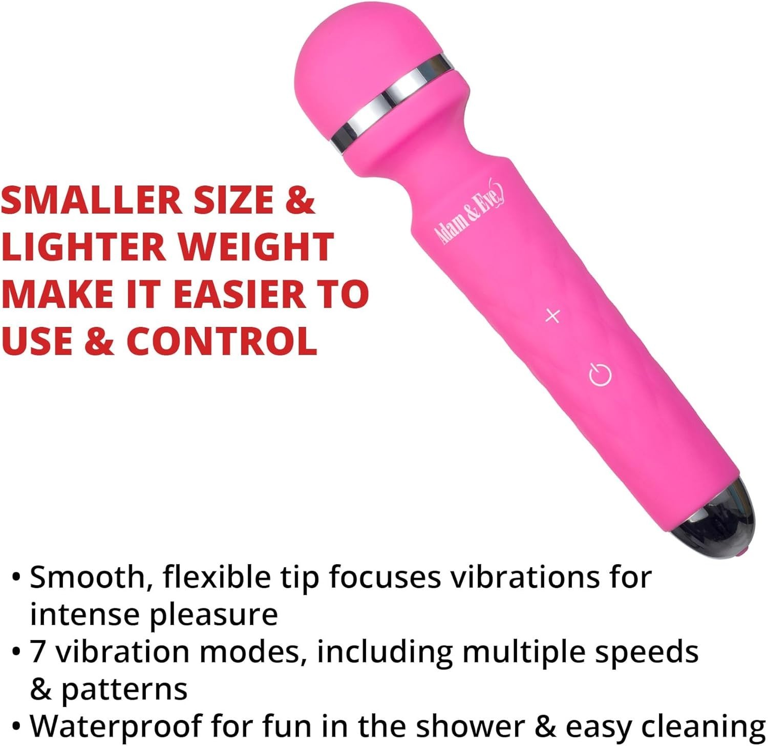 Adam & Eve Peak Wand Massager Waterproof Personal Massager for Women & Couples