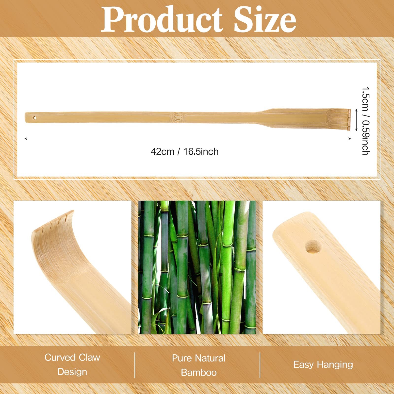 50 Pcs Bamboo Back Scratcher Bulk Traditional Manual Wooden Scratcher for Itchin