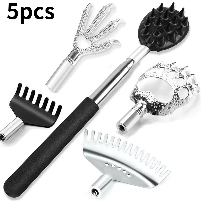 5/3/1Pcs Telescopic Back Scratcher Extendable Massager Tool for Itch Relief Body