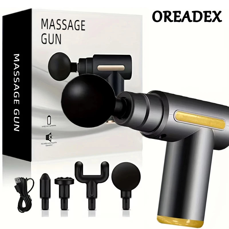 Portable Fascia Gun USB Rechargeable Massage Gun 6 Speed Deep Tissue Body