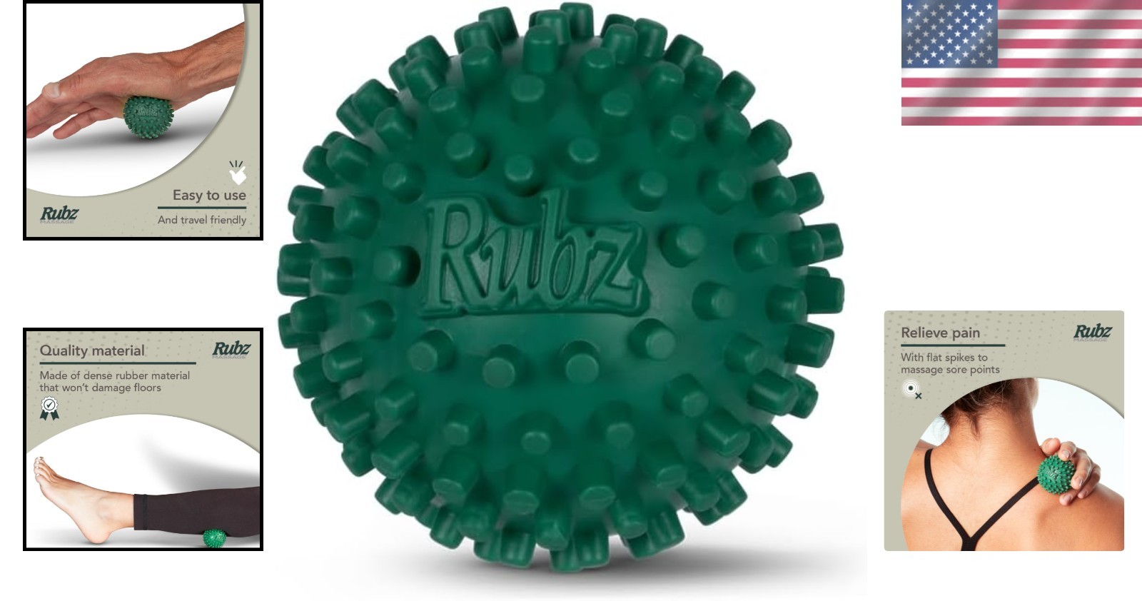 Acupressure Massage Ball for Feet and Hands – Green Relief for Plantar Fasciitis