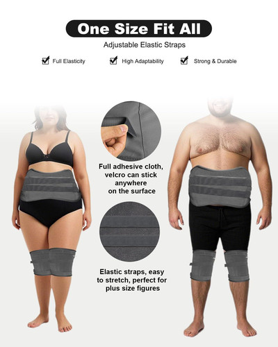 10 Pcs Castor Oil Pack Wrap for Men, Plus Size Size, Dark Gray