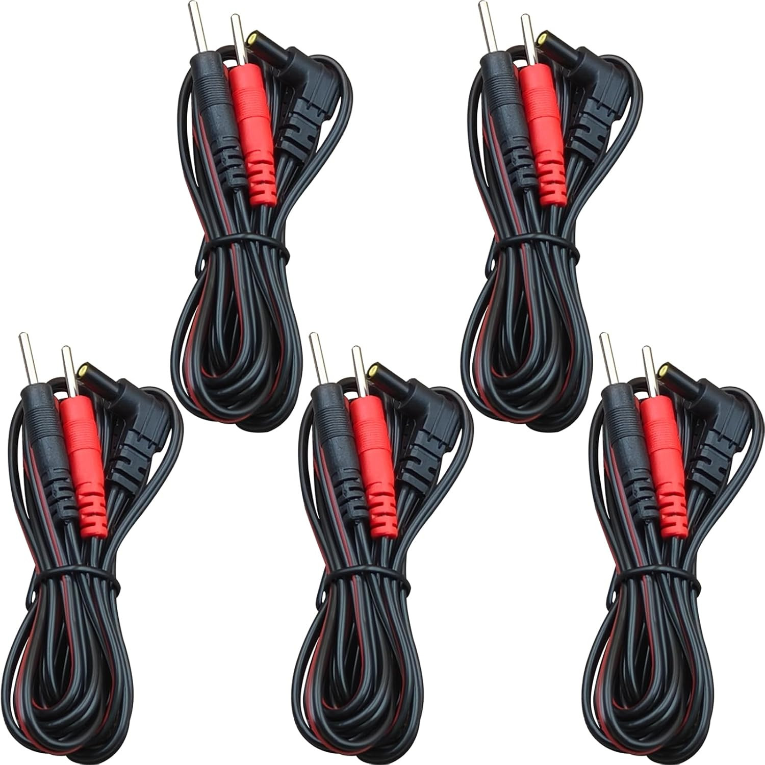 TENS Unit Replacement Lead Wires 5-Pack 2.35mm Plug to 2mm Pin for TENS 700