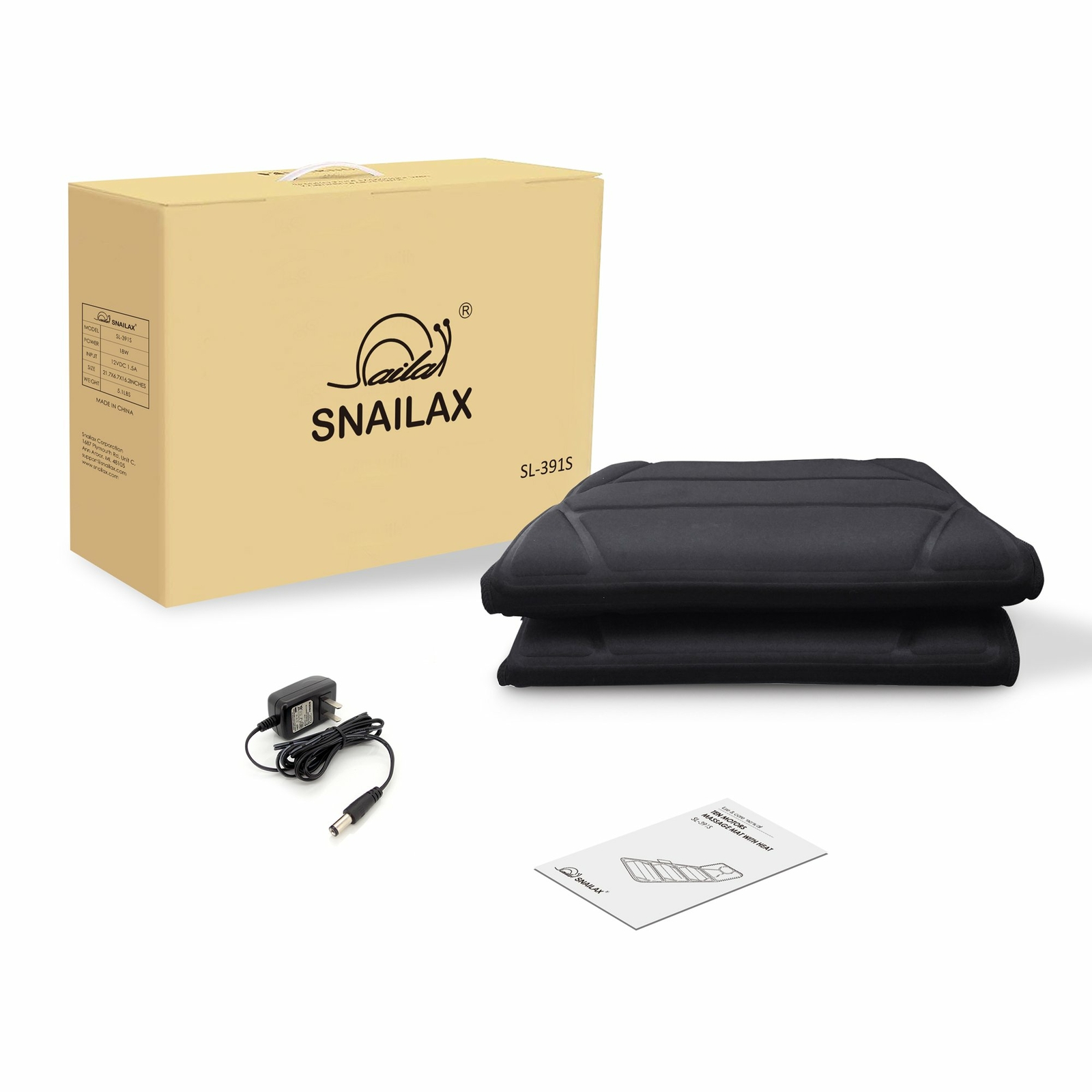 Snailax Massage Mat, Massage Cushion Pad with Heat for Full Body Vibration Motor