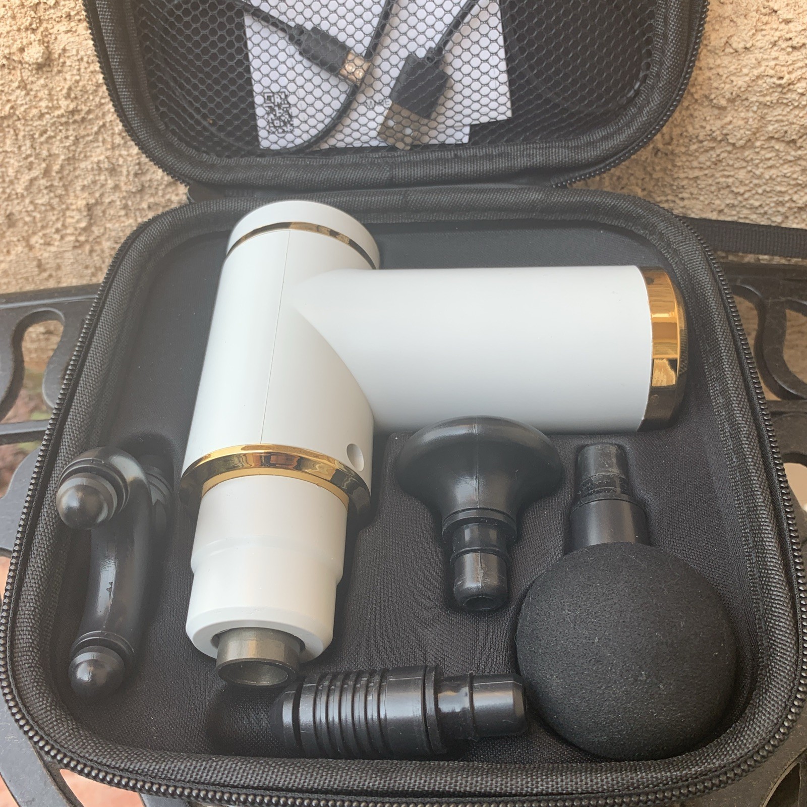 Bluzen Massage Gun Mini Percussion Massager w/ Case Max Strength White