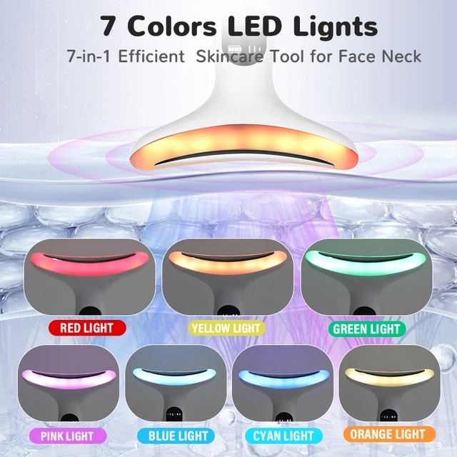 7 Color Neck Face Massager Facial Massager Tool For Skin Care At Home Vibrating