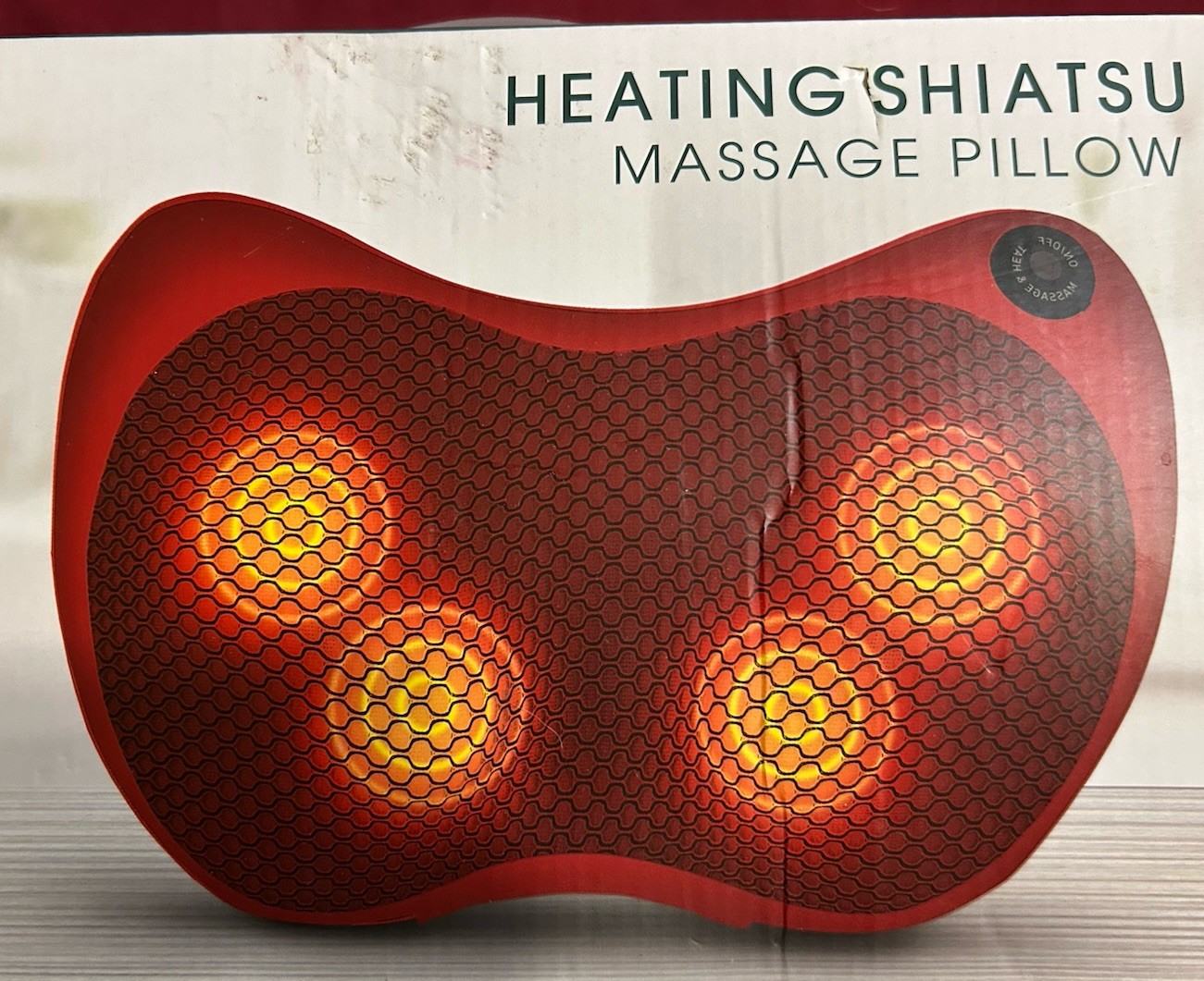 Lomi Heating Shiatsu Massage Pillow Deep Kneeding Massage Nodes Soothes Muscles