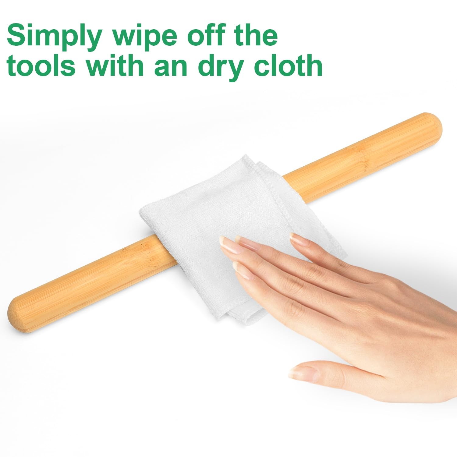 OnVisit Bamboo Massage Sticks 2pcs:15.7×1.18IN and 2pcs 11.8×0.39IN, As Show
