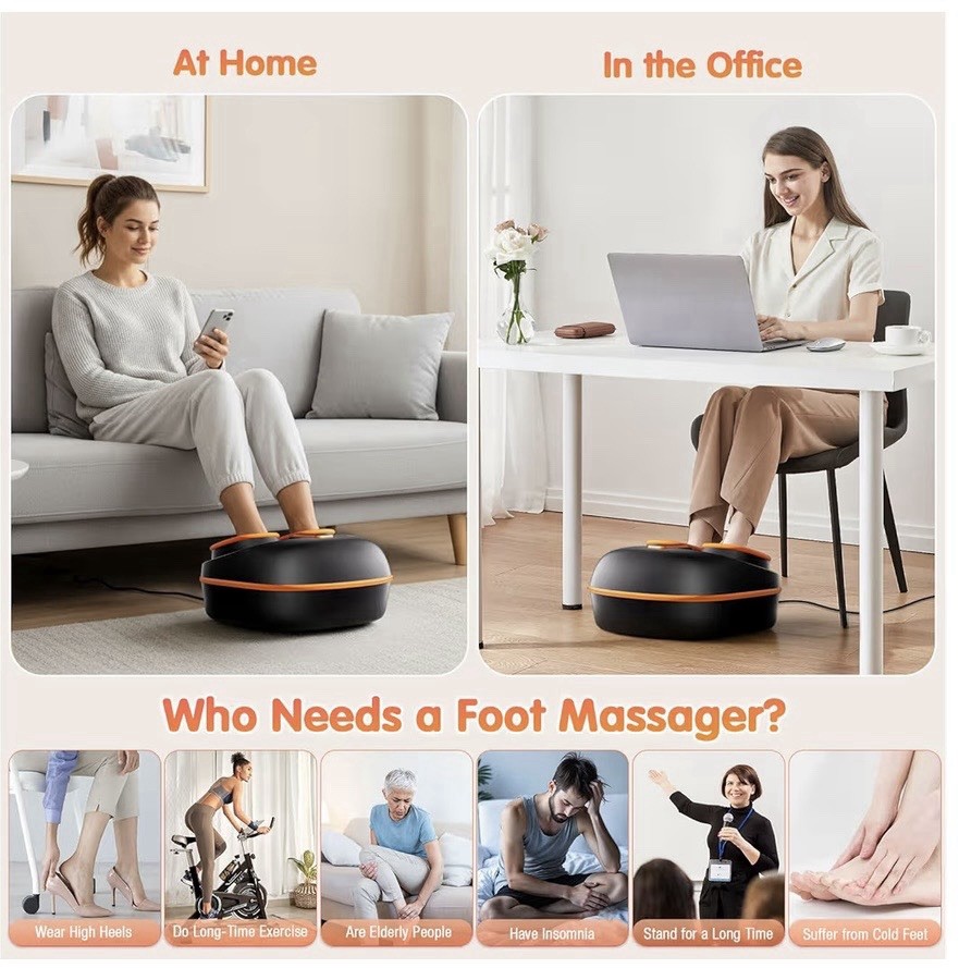 Foot Massager Machine with Heat, Upgraded Deep Rolling, Compression