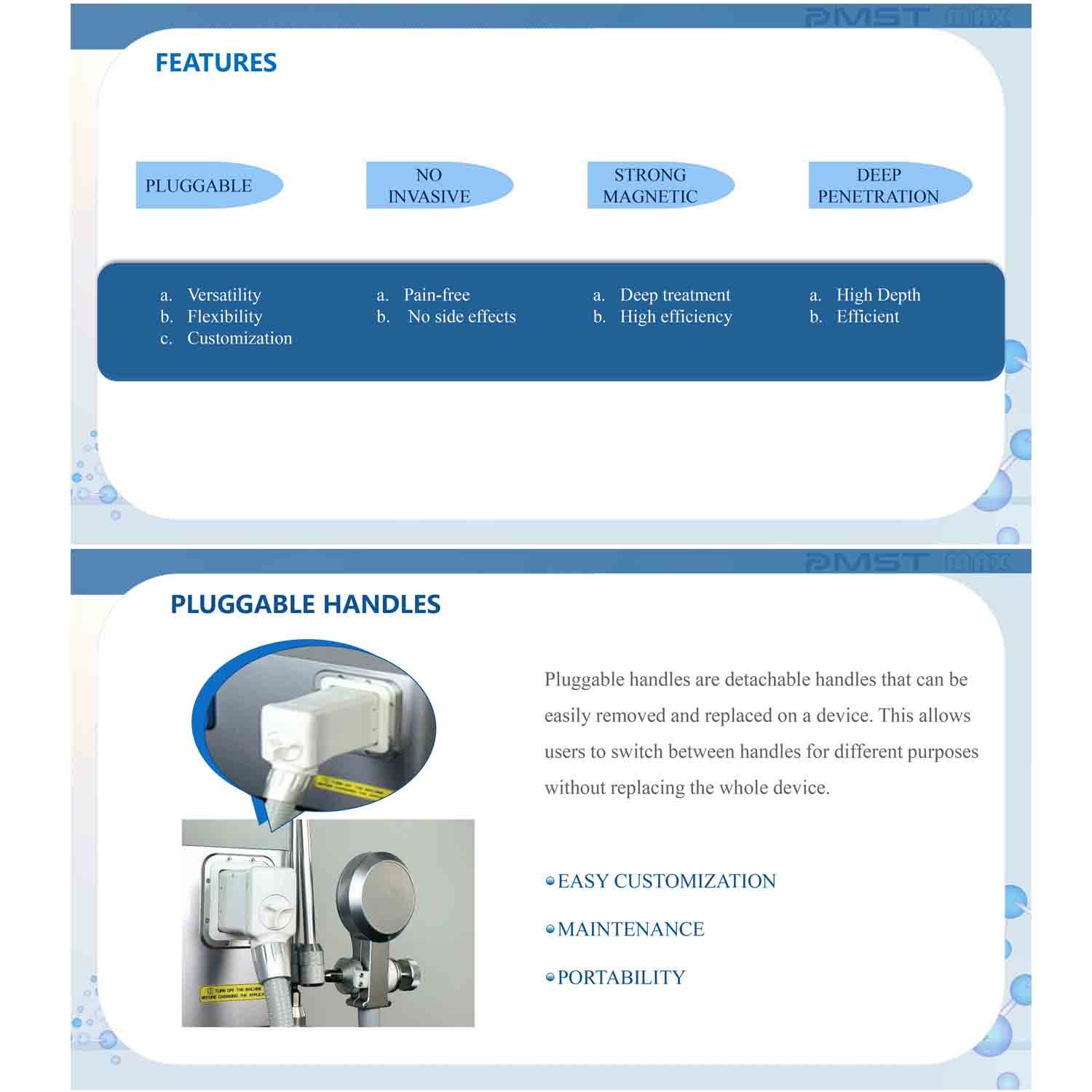 Professional PEMF PMST Physical Magneto Transduction Therapy Pain Relief Machine
