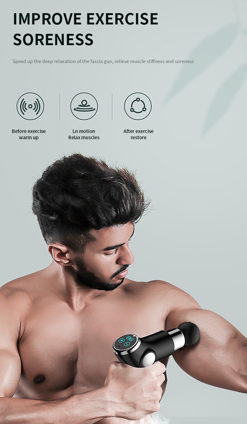 Physical Therapy touch screen Mini Fascial Massager Gun Muscle Vibration Gun