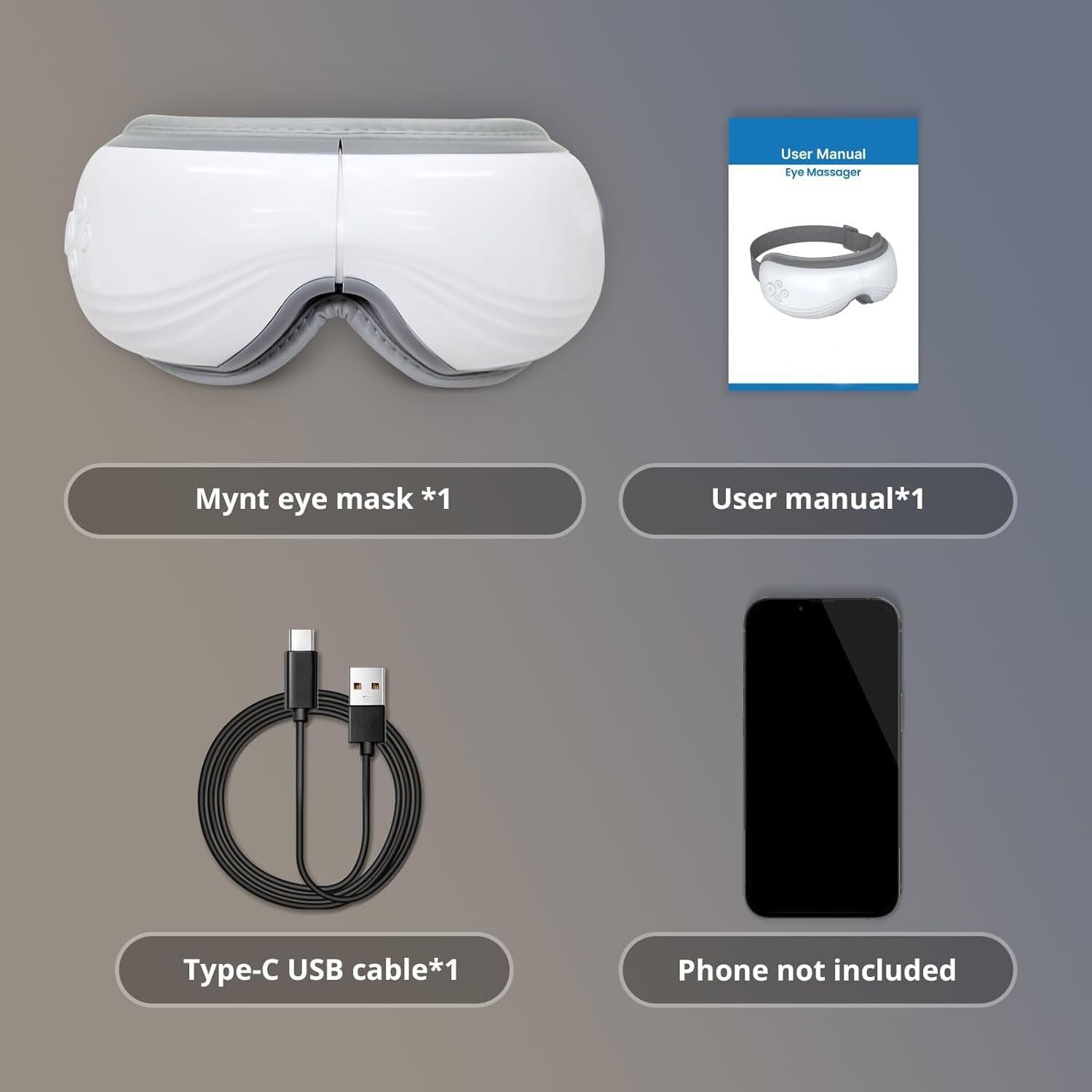 Masajeador de ojos con 5 modos de calor y Bluetooth, masajeador de ojos plegable