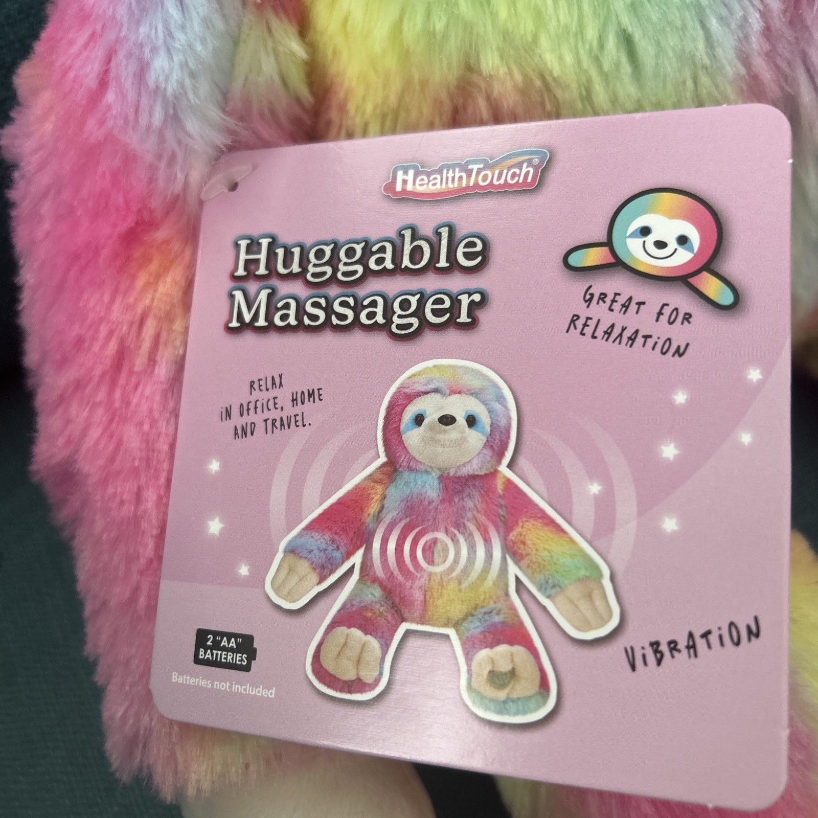 New Health Touch Plush Huggable Massager – Multi Color Sloth