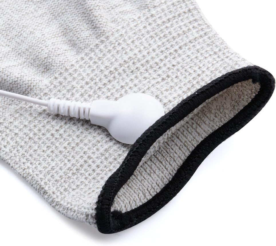 Pair of Silver Conductive Massage Gloves with Adapter Lead Wires for Tens/Ems Ma