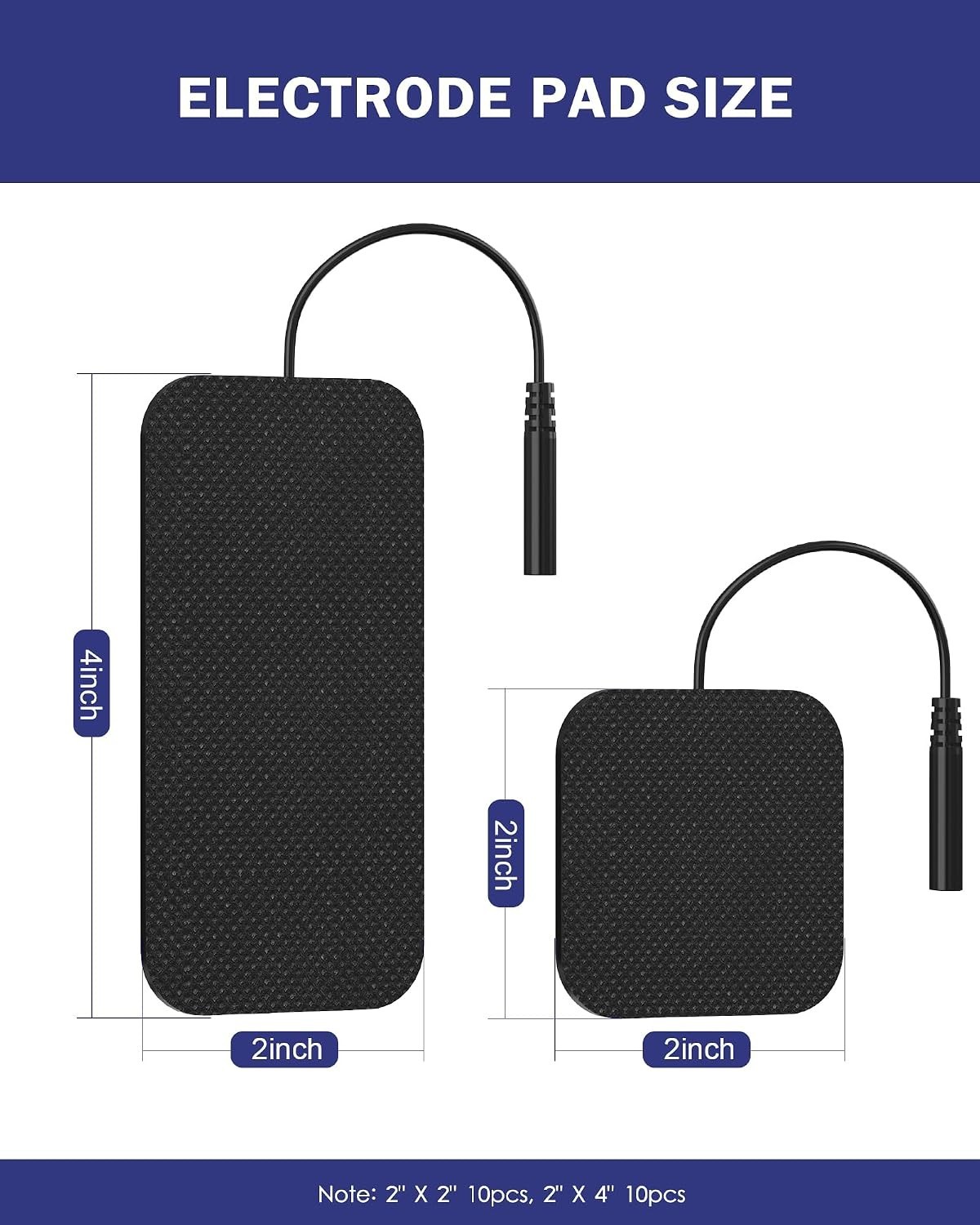 TENS Unit Replacement Pads, Reusable Self-Adhesive Electrodes Pads 20 Pac