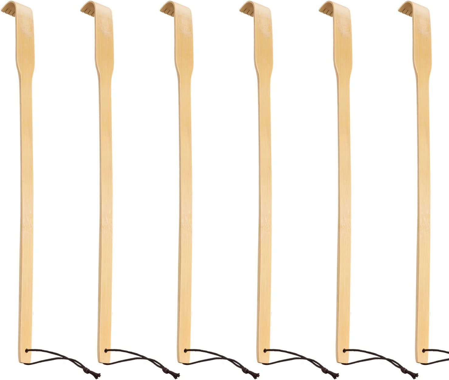 Back Scratcher, 17In Pack of 6, Traditional Finger-Like Bamboo Wooden Bod