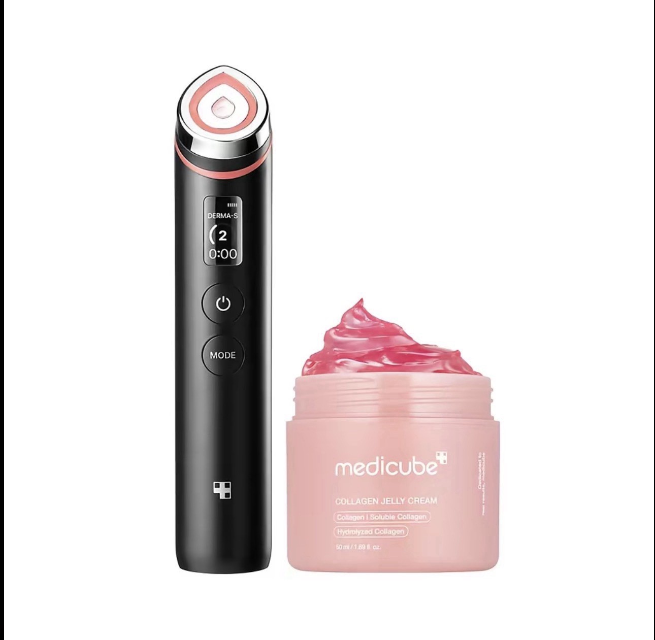 medicube AGE-R Booster Pro Handheld Face Massager Digital Display with Creams