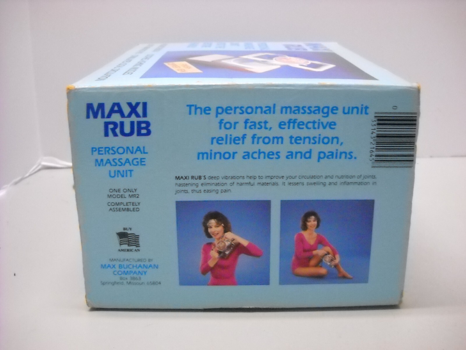 Vintage Maxi Rub Personal Massage Unit w/ Soft Leather Pad Electric Massager
